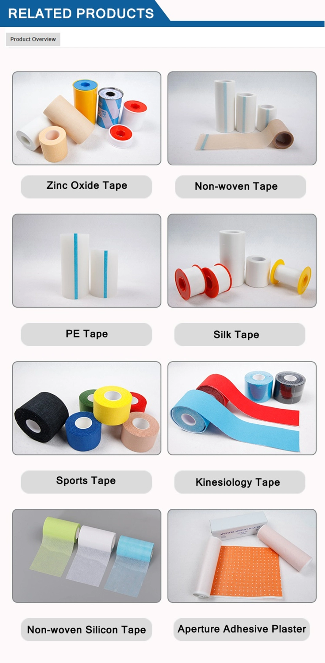 Jumbo Medical Adhesive Tape Plaster Zinc Oxide Tape/PE Tape/Silk Tape/Non-Woven Paper Tape Semi-Finished Raw Material