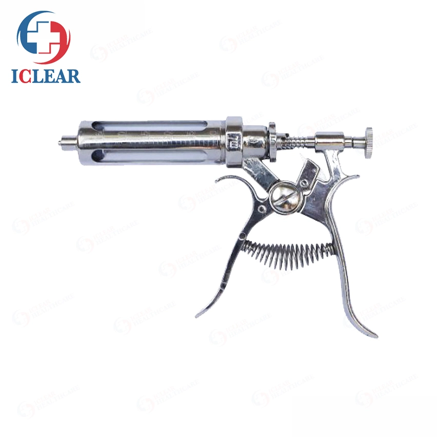 Veterinary Metal Semi-Auto Syringe Gun Type Vaccine Syringe