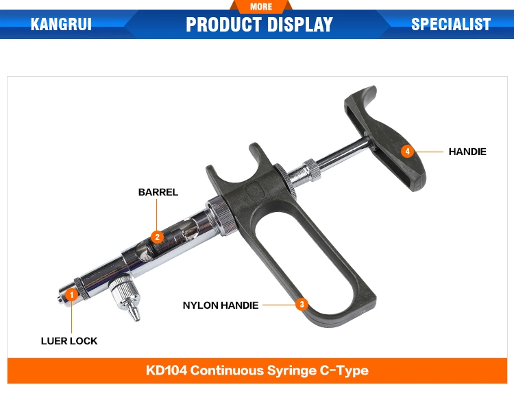 Veterinary Syringe Poultry Vaccinator Injector 0.5ml 1ml 2ml 5ml Kd104