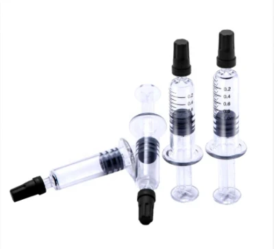 일회용 유리 주사기 1ml, 2ml, 5ml, 루어 잠금 장치가 있는 10ml 유리 주사기