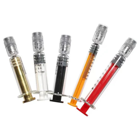 1ml, 2.25ml, 3ml, 5ml 주사제 또는 화장품용 사전 충전 유리 주사기